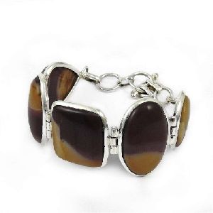 Artisan Mookaite Gemstone Sterling Silver Bracelet Jewelry