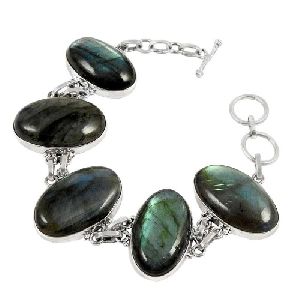 Big Relief Labradorite Gemstone Silver Jewellery Bracelet