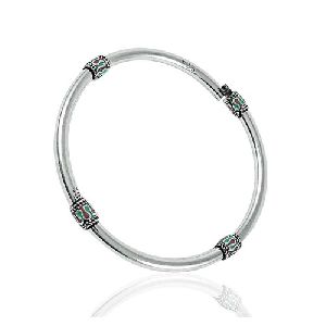 Charming Inlay 925 Sterling Silver Bangle