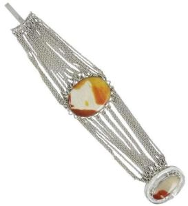 Daily Wear Mookaite Gemstone Sterling Silver Bracelet Jewelry