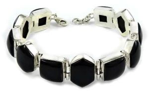 Designer Black Onyx Gemstone Sterling Silver Bracelet 925 Sterling Silver Indian Jewellery