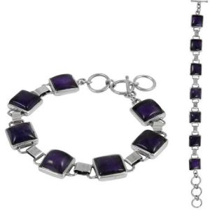 Intrigant Amethyst Gemstone Sterling Silver Bracelet Jewelry