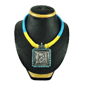 Oxidised Sterling Silver Antique Jewellery Fashion Turquoise Gemstone Thread Necklace