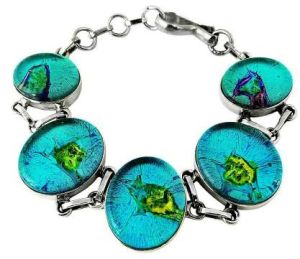 Passion !! Dico Glass 925 Sterling Silver Bracelet