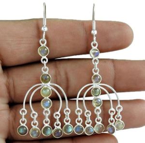 Perfect 925 Sterling Silver Labradorite Gemstone Earring