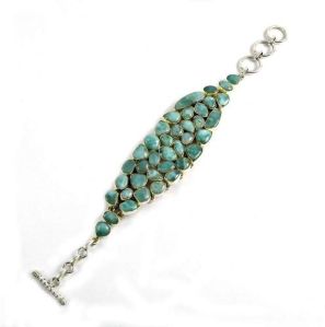 Stylish Design 925 Silver Larimar Bracelet