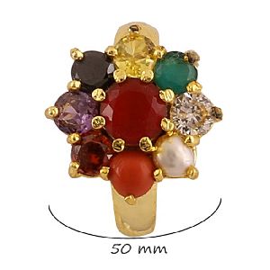 Gold Plated Nine Stone Ring
