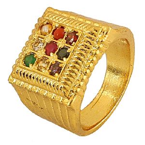 Golden plated Navratan Ring