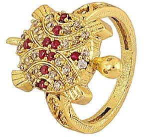 Golden plated zircon ring