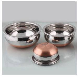 Stainless Steel Copper Base Serving Bowl