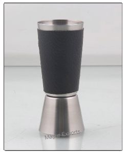 Stainless Steel Jigger with Leather