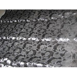 Jacquard silk Organza fabric Metallic silver grey