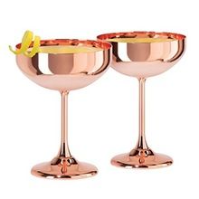 Copper Hammered Martini Champagne Glass Goblet
