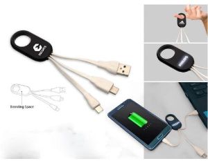 3 in 1 Data Cable with Light Up Logo