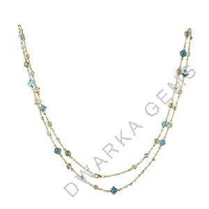 925 Sterling Silver Blue Topaz Necklace