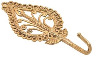 Brass Handmade Leafy Flower Design Wall Hook