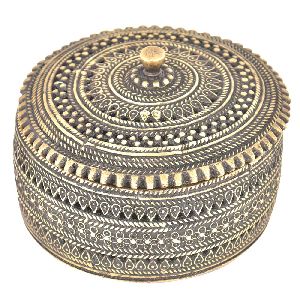 Bronze Circular Storage Box With Engraving