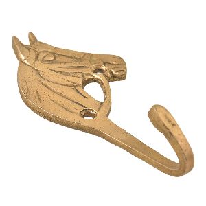 Golden Brass Western Horse Wall Hooks