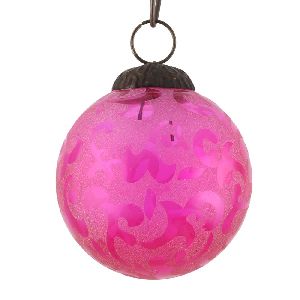 Pink Flower Round Christmas Hanging Online