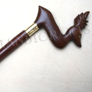 Deer wooden head walking sticks