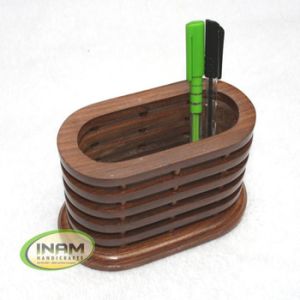 Handcrafted wooden pen pencil stand