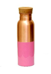 Copper Bottle with Wooden Cape