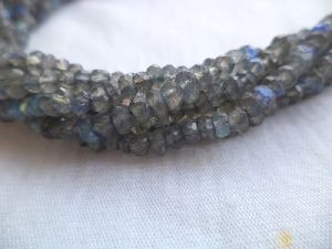 Natural Labradorite faceted roundel bead