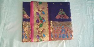 Embroidered Semi Paithani Silk Saree