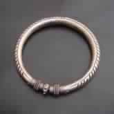 TRADITIONAL ASIAN OLD SILVER VINTAGE LOOK STATEMENT BANGLE BRACELET