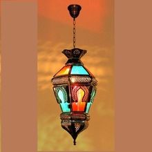 Moroccan Hanging Lantern Metal Glass