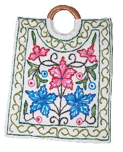 EMBROIDERED SHOPPING BAG, ASSORTED HANDBAG WITH LINING