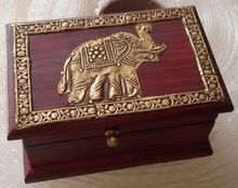 Brass fitted wooden antique gift AND decorative box