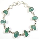 925 silver rough blue apatite rough stone bracelet