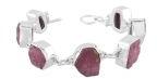 925 Silver Ruby Rough Stone Bracelet