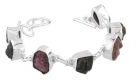 925 silver tourmaline rough stone bracelet