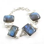 Labradorite and pearl bracelet