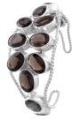 Pure silver stunning smoky quartz cuff bracelet