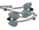 Solid 925 Silver Larimar Cuff bracelet