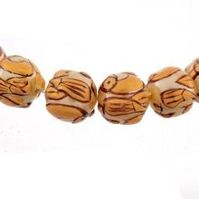 Antique Hand Painted Gold Pearl Beads