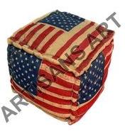 American Flag Design Vintage Square Poufs Ottoman