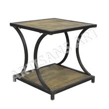 Metal Wood Square Coffee Table