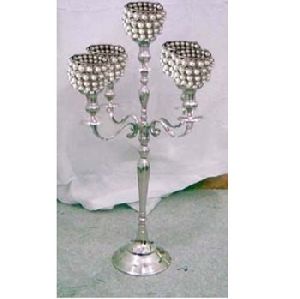 PEARL ROUND GLOBES CANDELABRA