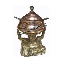 Brass Buddha Holding Cheffing Dish