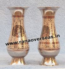 Decorative Hand Made Nickle Plated Engraved Flower Vase