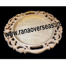 New Look Wooden Carved Round Shape Tray
