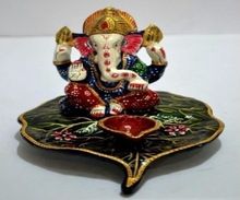 Leaf Ganesha Murti Hindu God Vedic Statue