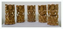 Shiva Krishna Goddess Laxmi Sarasvati ganesha Sandalwood Statue Murti