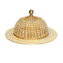 gold crystal cake stand