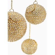 Gold crystal hanging ball chandelier