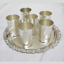 Silver Plated Glass and Tray